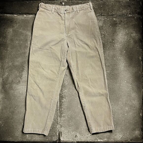 L.L. Bean Casual Straight Leg Corduroy Tan Brown Pants Cotton Men's Size 36 x 30 - Picture 1 of 8
